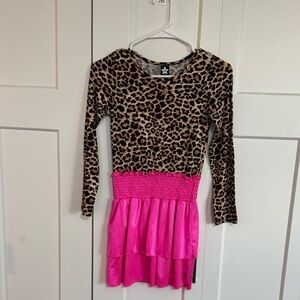 Pixie Lane Animal Print Dress with Matching Shimmery Leggings